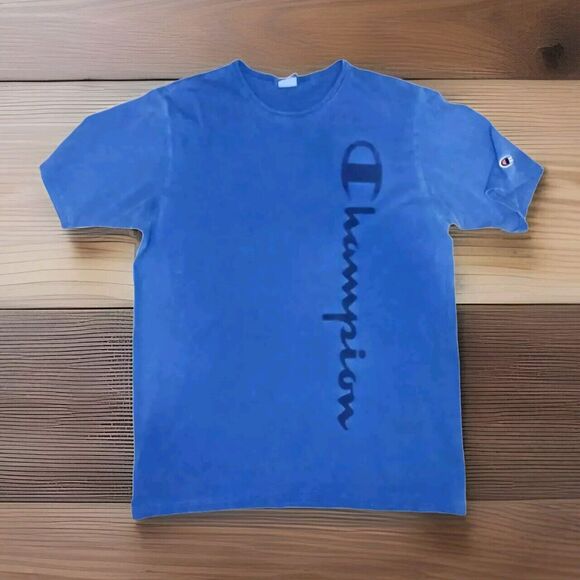 Champion Short Sleeve Algodon Faded Blue T-Shirt Size Adult Large Fast Shipping - Picture 1 of 11